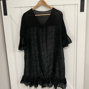 Anthropologie black sparkling dress. Size large